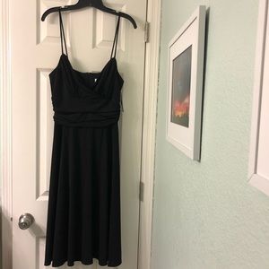 Little black dress with hidden zipper ruched waist